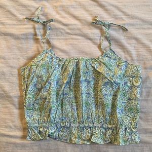 NWT J.Crew tie-shoulder cropped cami tank in Liberty fabric